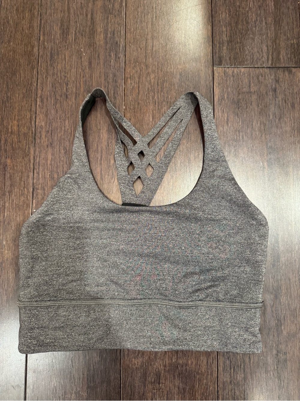 lululemon athletica Heather Gray Strappy Back Sports Bra